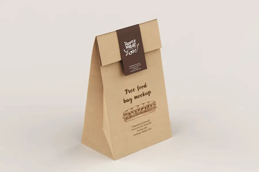 Maket tas pengiriman kertas gratis -