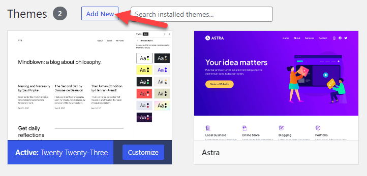 新增 WordPress 主題
