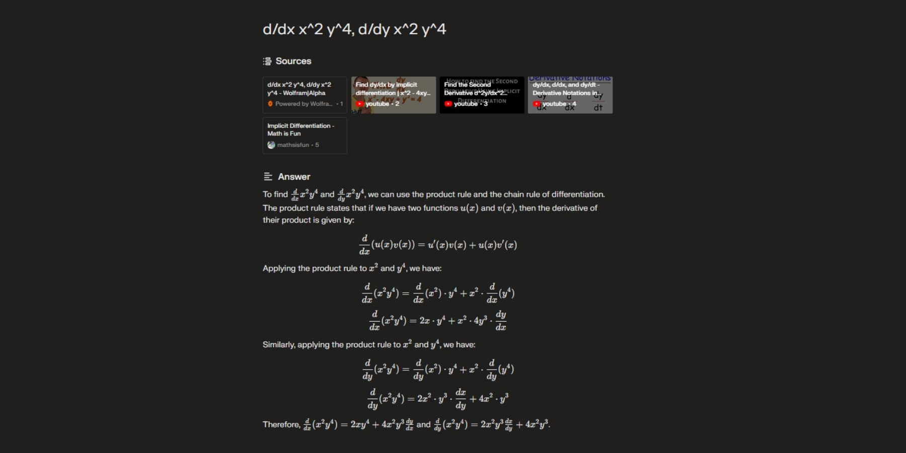 Ein Screenshot von Perplexity AI, das ein komplexes mathematisches Problem löst