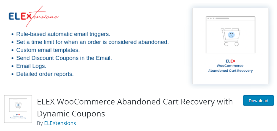 ELEX 放棄されたカート - WooCommerce フォローアップ メール プラグイン