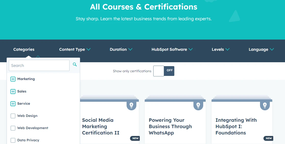 HubSpot Academy menunjukkan bagaimana mereka menyusun kursus dan sertifikasi online.