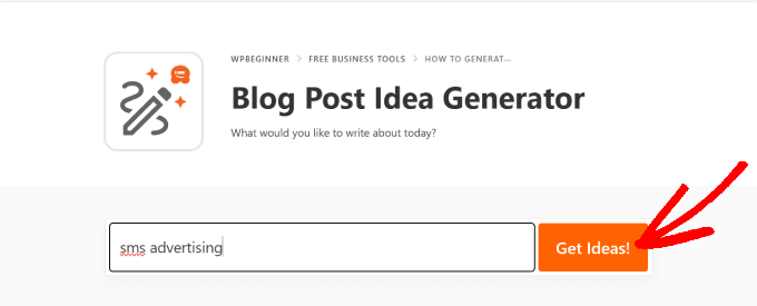 منشئ أفكار منشورات مدونة WPBeginner WPBeginner blog post idea generator