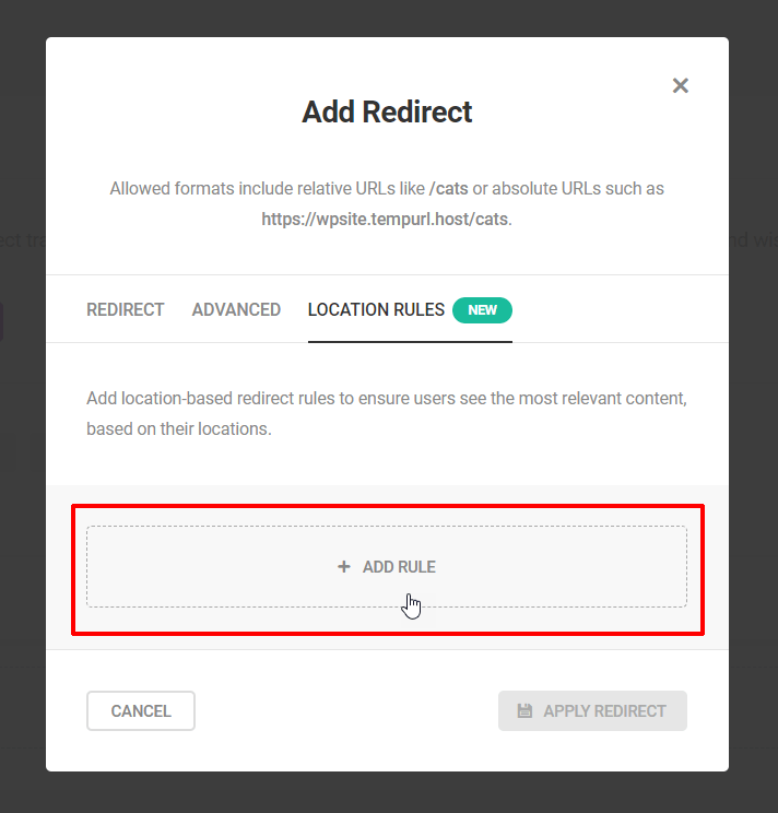 SmartCrawl Adaugă reguli de redirecționare