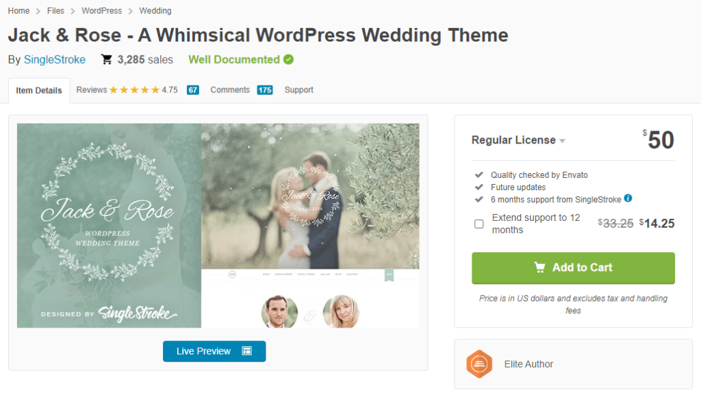 Tema de boda Jack & Rose - Temas de WordPress para bodas