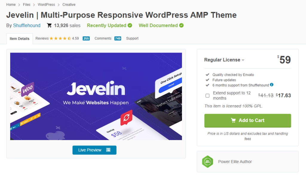 Thème WordPress Jevelin