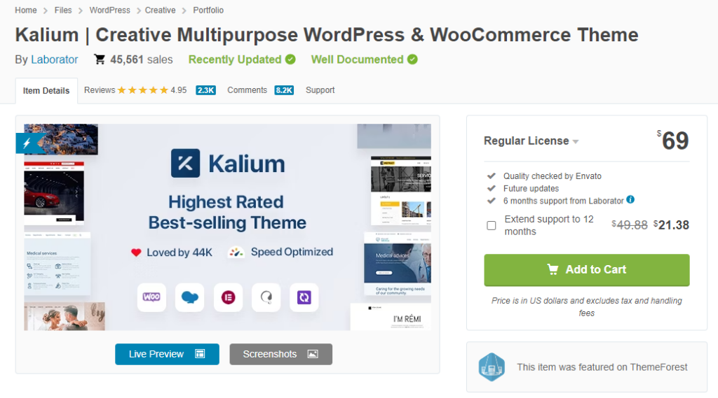 Kalium WordPress teması