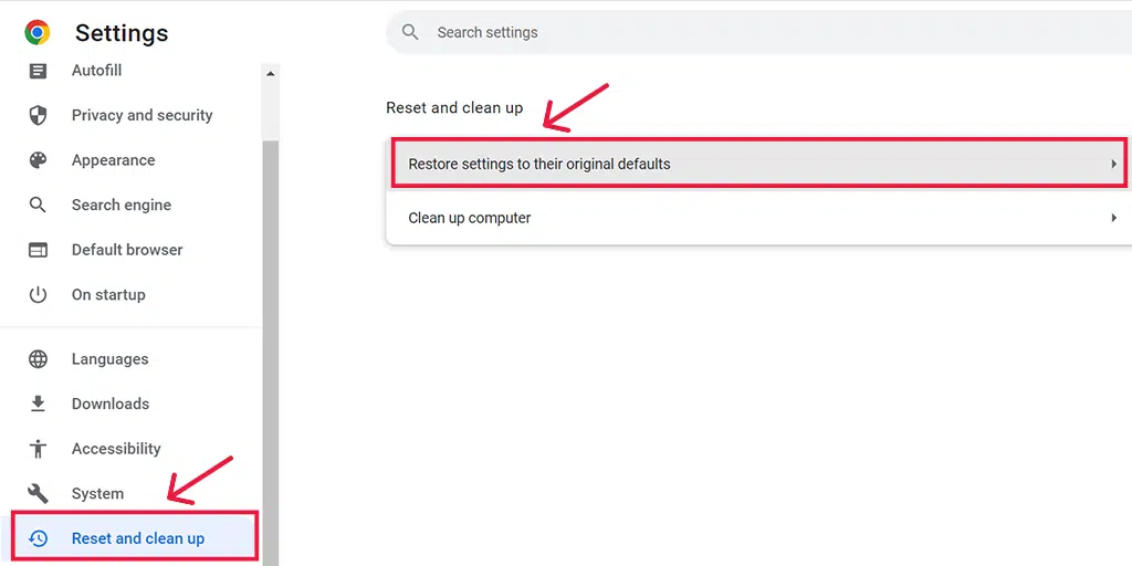Como corrigir o ERR_HTTP2_PROTOCOL_ERROR? (10 métodos) 3 Try resetting your Browser to its Defaults