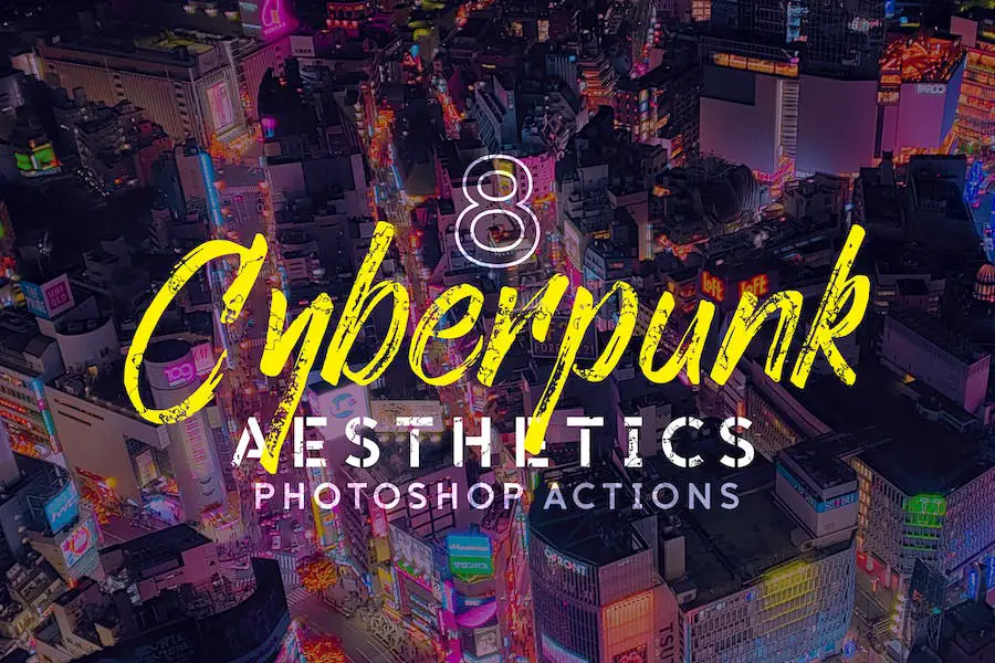 8 賽博龐克美學 Photoshop 動作與 LUT -