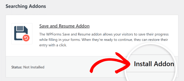 Salva e riprendi componente aggiuntivo per WPForms