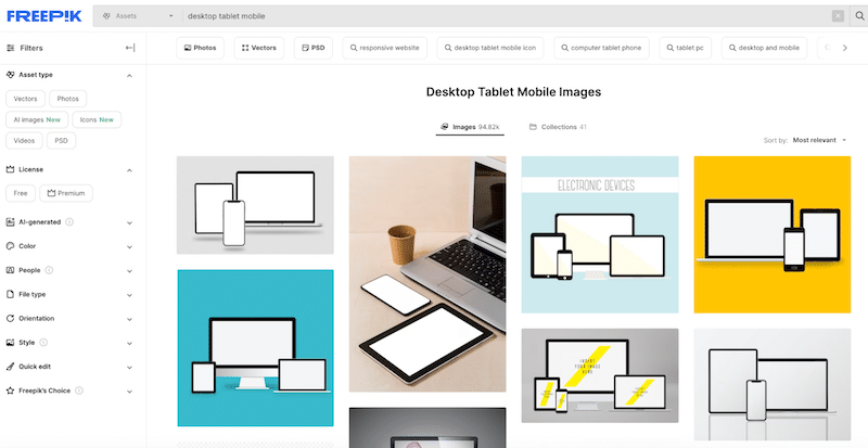 Maquetas para mostrar proyectos responsivos - Fuente: Freepik