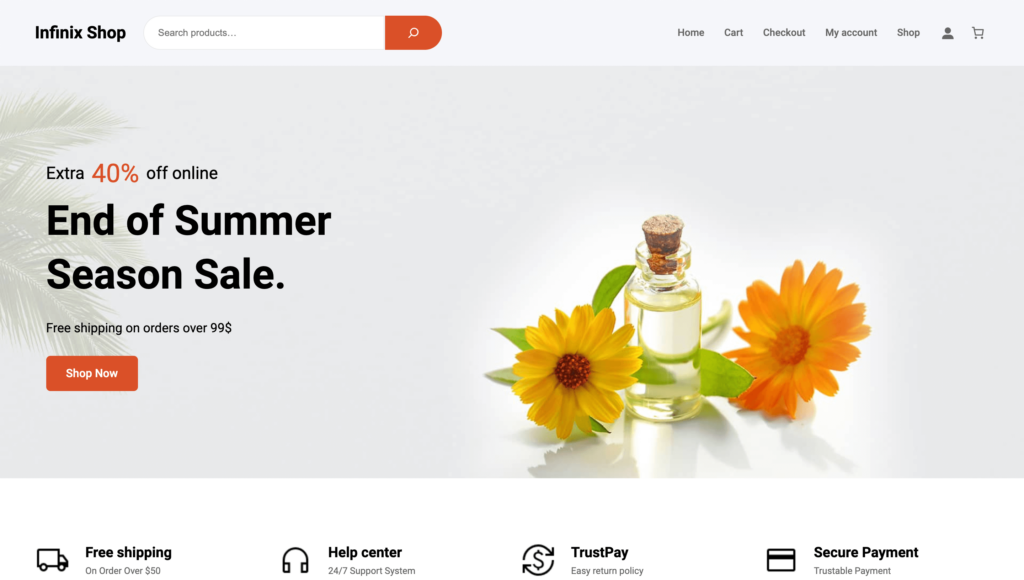 Infinix Shope - WordPress 全站編輯電子商務主題