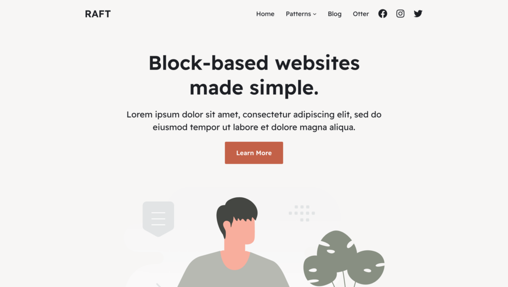 最佳 WordPress 全站編輯主題 - Raft