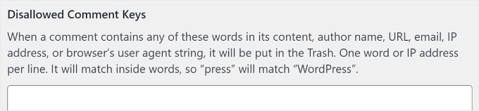 WordPress 禁止評論鍵設定 WordPress Disallowed Comment Keys settings