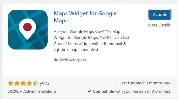 Widget Maps pour Google Maps - Personnaliser la barre latérale WooCommerce