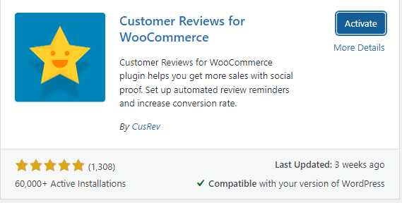 WooCommerce에 대한 고객 리뷰