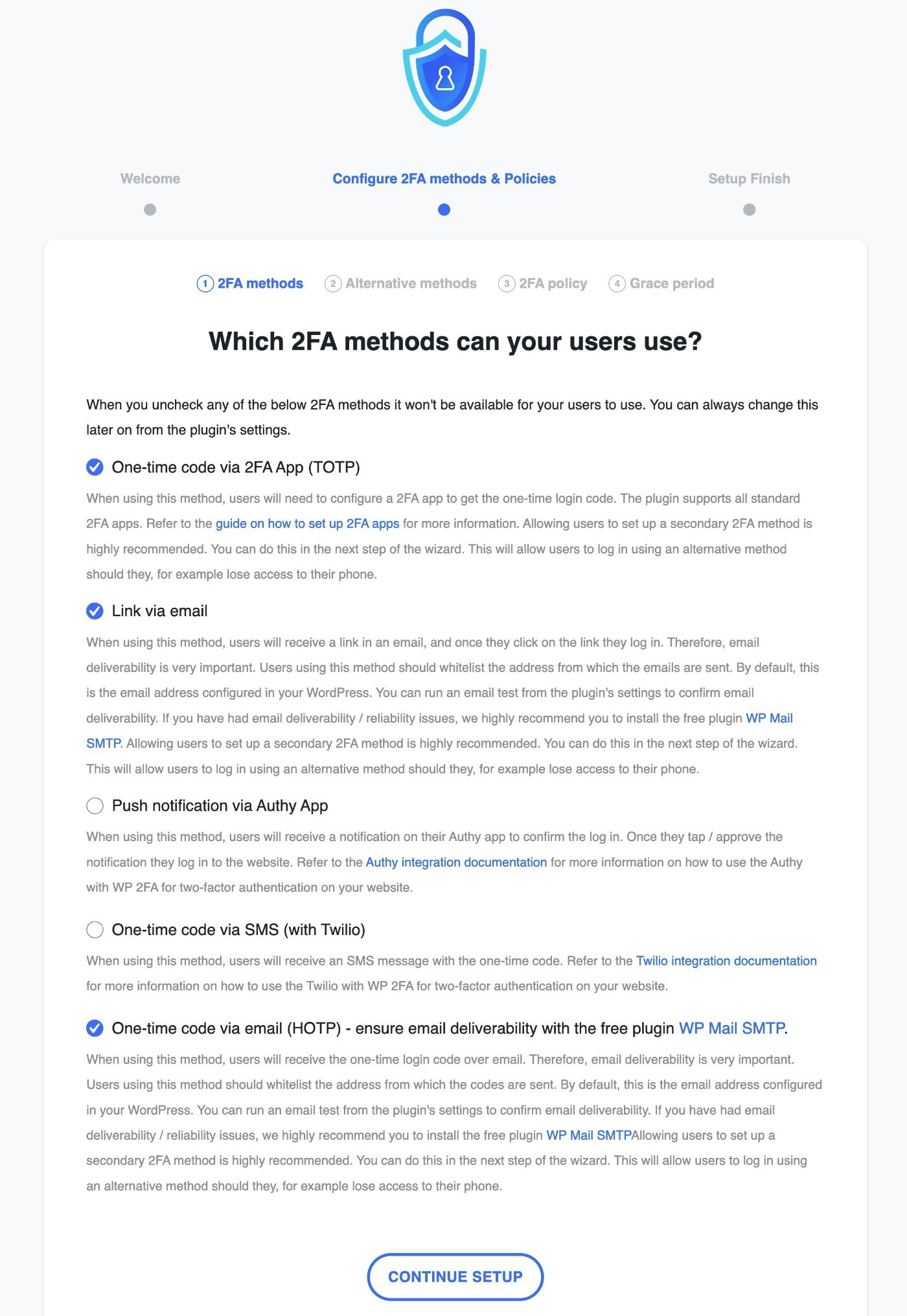 WP 2FA обзор доступных методов