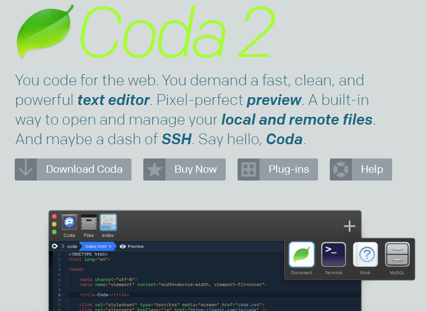 coda2 — лучшие текстовые редакторы для разработчиков