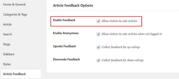 Abilita il feedback degli utenti per la documentazione Enable user feedback for documentation