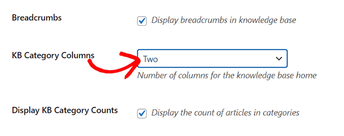 Scegli il numero per le colonne di categoria per la documentazione Choose the number for category columns for the documentation