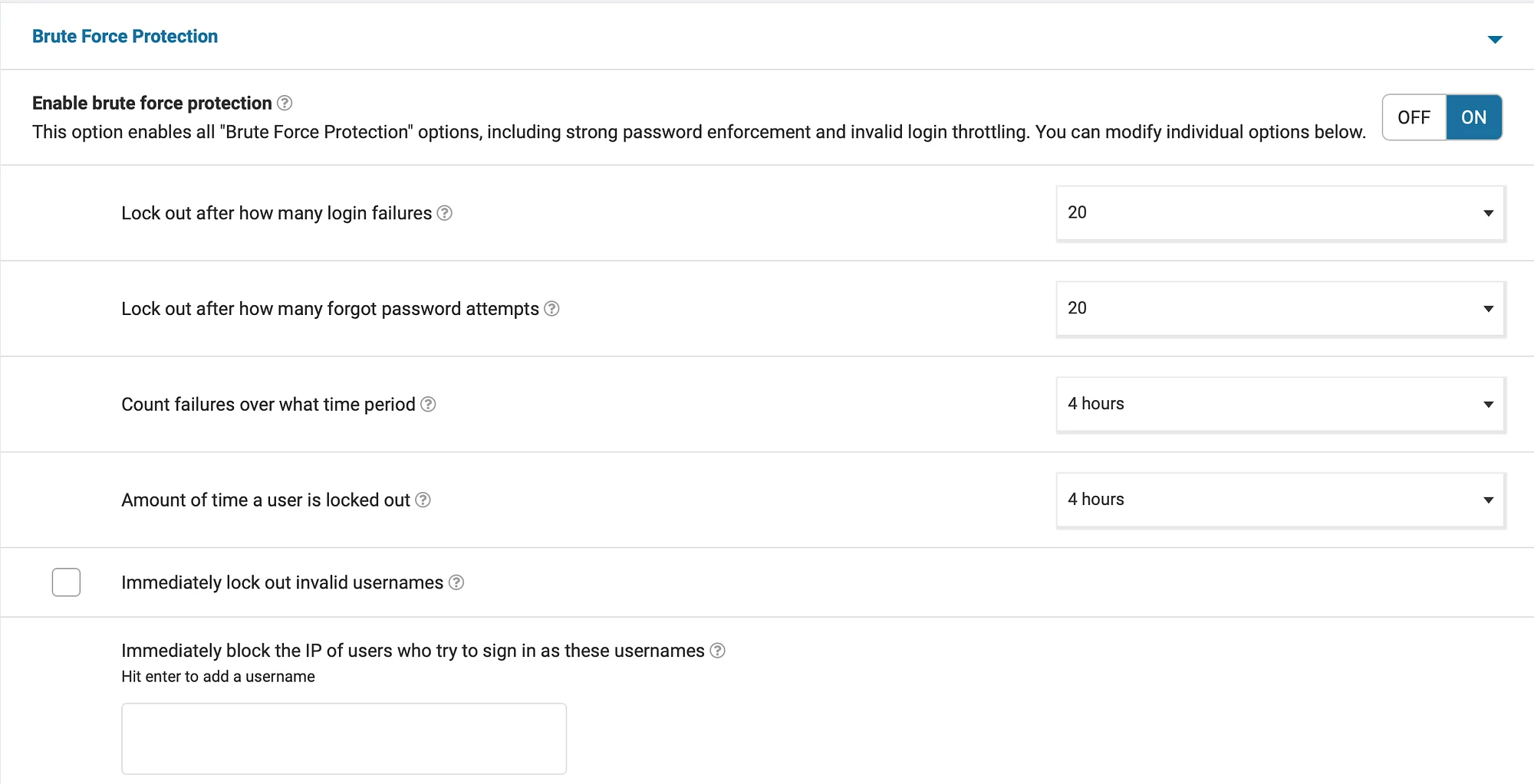 Wordfence vs All-In-One WP Security: protección de fuerza bruta de Wordfence.