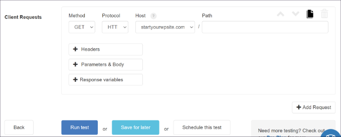 Modifica le impostazioni della richiesta del cliente Edit client request settings