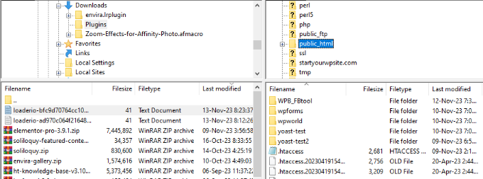 Carica il file di verifica nella cartella principale Upload verification file to root folder