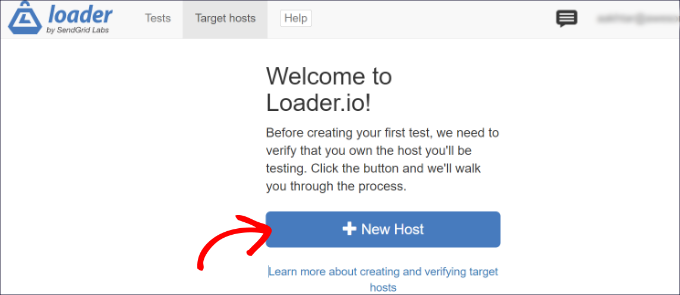 fare clic sul pulsante Nuovo host Click the new host button