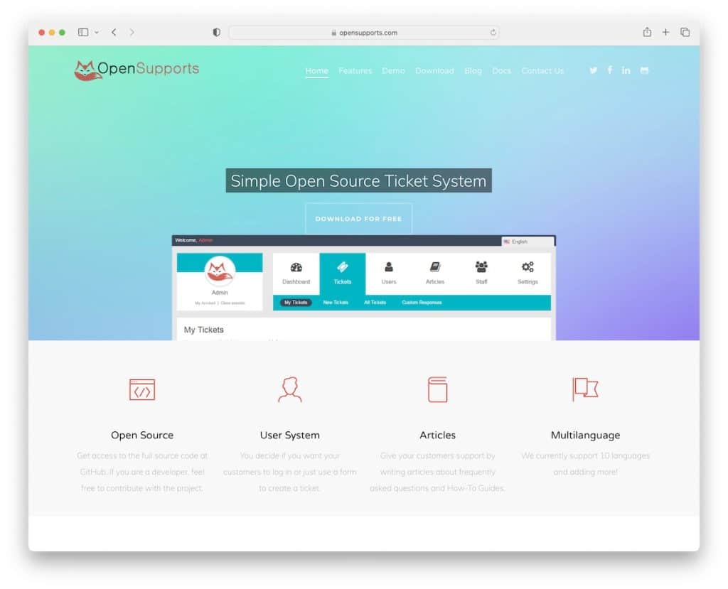 opensupport mendukung sistem tiket sumber terbuka