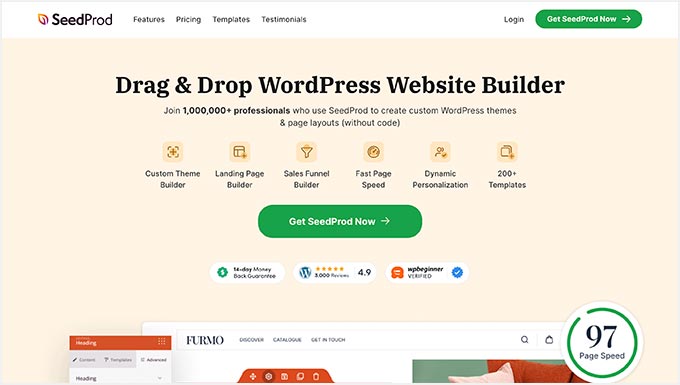 Плагин компоновщика страниц SeedProd для WordPress The SeedProd page builder plugin for WordPress