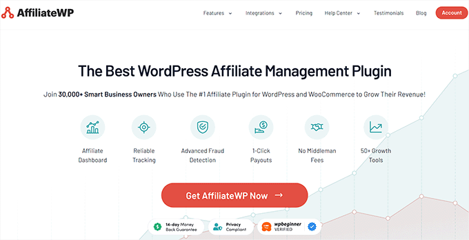 Партнерский сайтWP AffiliateWP website
