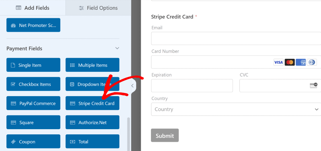 Stripe Credit Card ifeld