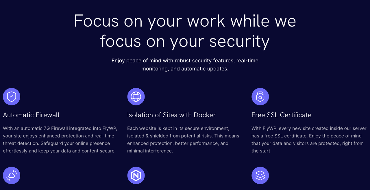 FlyWP のご紹介: WordPress ウェブサイト向けの革新的なサーバー管理ソリューション 4 FlyWP robust security protocols