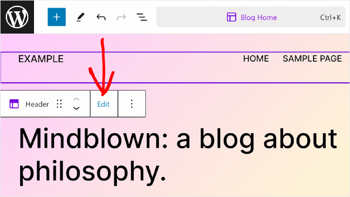 Kliknięcie Edytuj na wzorze lub części szablonu podczas edycji posta lub strony za pomocą edytora bloków Clicking Edit on a pattern or template part when editing a post or page using the block editor