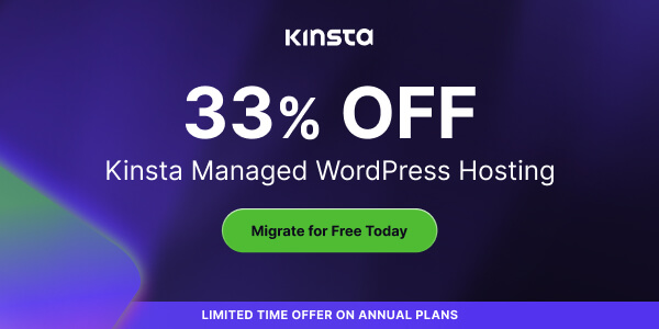 Kinsta WordPress hostuje baner promocyjny na Czarny piątek 2023