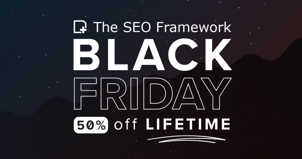 Baner promocyjny SEO Framework Czarny piątek 2023