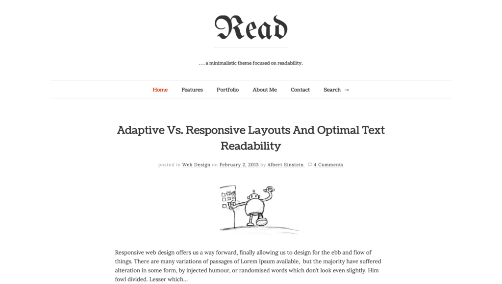 Lesen Sie WP – Minimalistisches WordPress-Blog-Theme