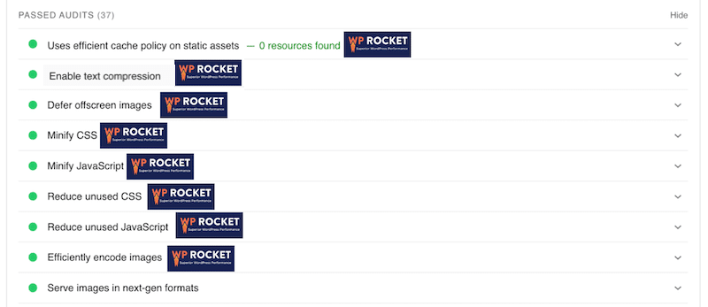 WP Rocket помогает оптимизировать код и пройти аудит PageSpeed Insights — Источник: PageSpeed Insights