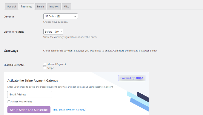 Pembayaran Set up a payment service in restricted content pro