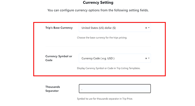 在 WP Travel Engine 中配置貨幣設置 Configure currency settings in WP Travel Engine
