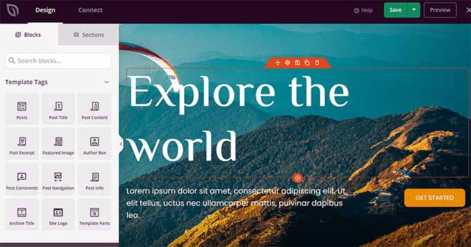 編輯 SeedProd 的旅遊主題 Edit SeedProd's travel theme