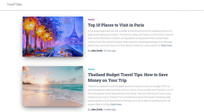 旅遊業者網站首頁 Travel business site home page
