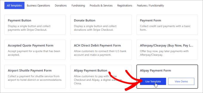 Alipay ödeme formu Alipay payment form