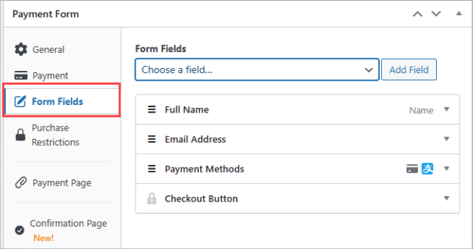 Form alanları wp basit ödeme Form fields WP Simple Pay