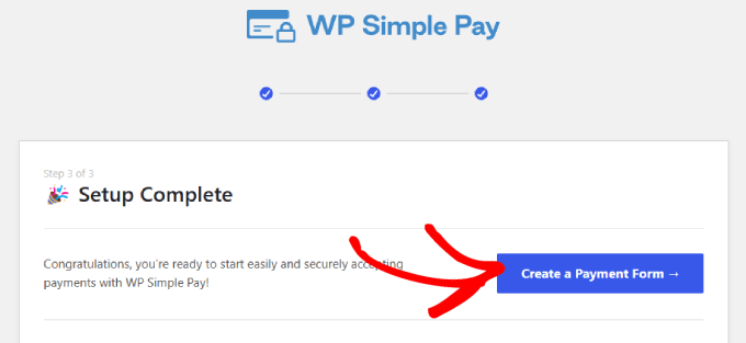 Kurulum tamamlandı wp basit ödeme Setup complete wp simple pay
