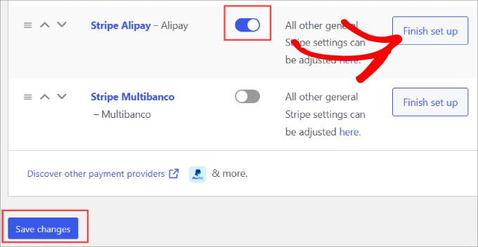 Stripe Alipay'i kurun Set up Stripe Alipay