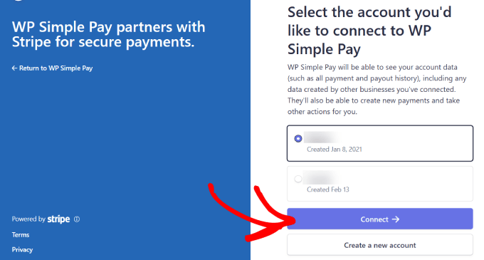 Stripe'ı WP Simple Pay'e bağlayın Connect Stripe to WP Simple Pay