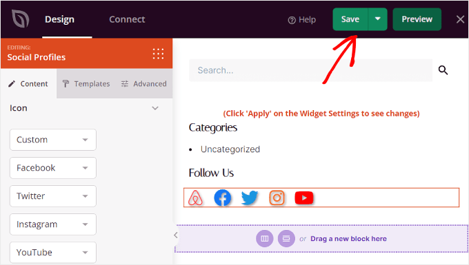 Facendo clic sul pulsante Salva su SeedProd Clicking the Save button on SeedProd