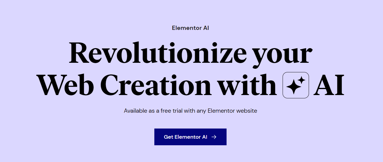 Bannière Elementor AI – Source : Elementor AI