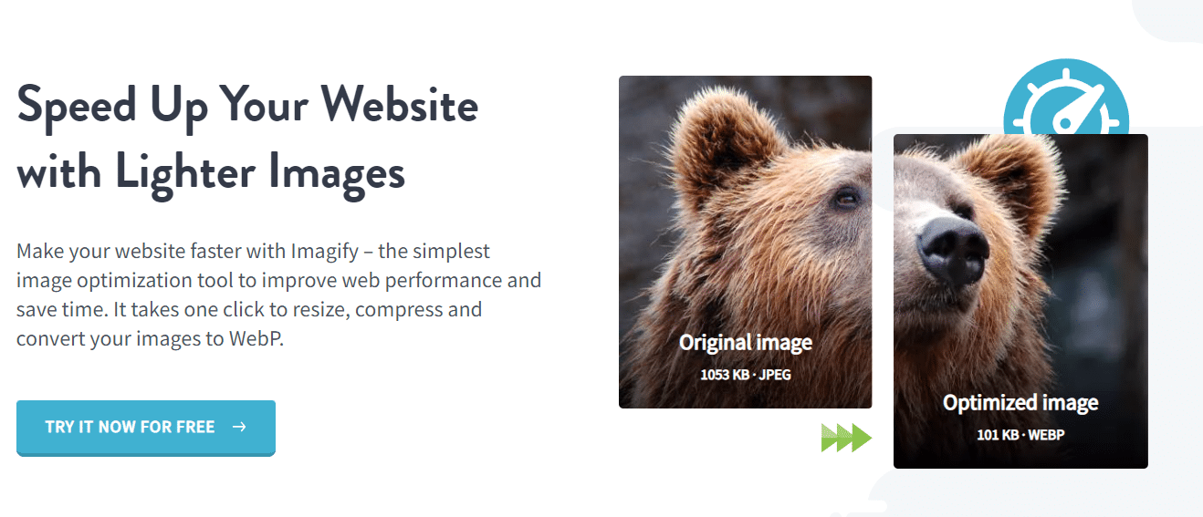 Page d'accueil d'Imagify - Source : Imagify