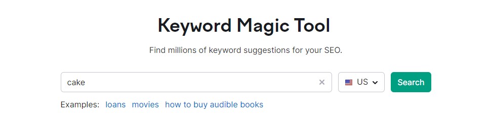 Outil magique de mots clés Semrush